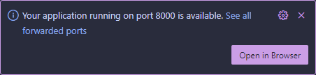 Published ports popup